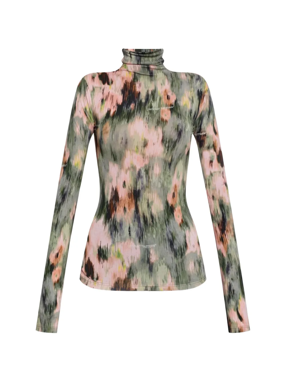 Off-White abstract-print turtleneck top - Verde