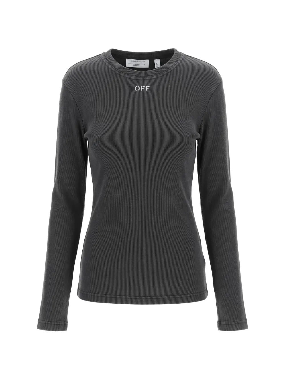 Off-White Ribgebreide top met geborduurd logo Grijs