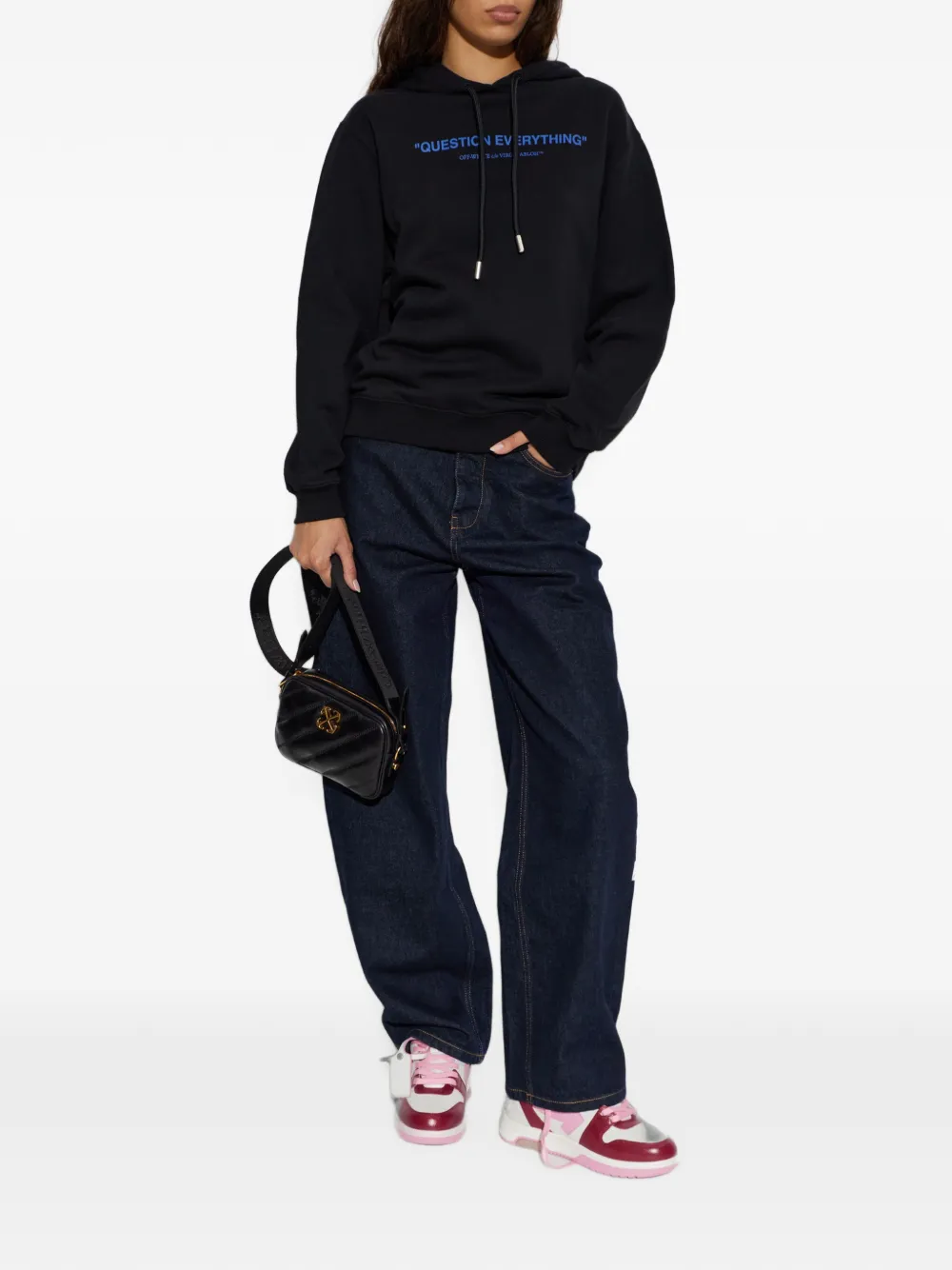 Off-White slogan-print hoodie Zwart