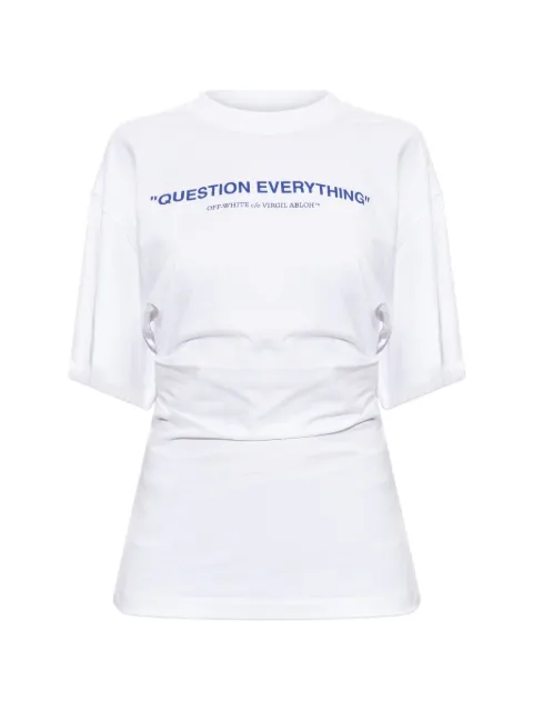 Off-White slogan-print ruched-waist T-shirt
