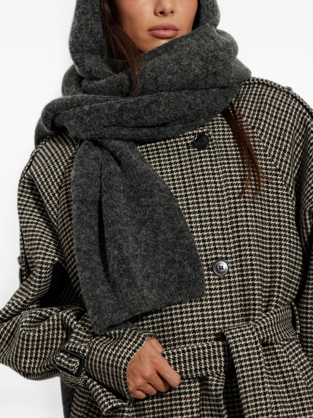 Gestuz Gzalpha hooded shawl Grijs