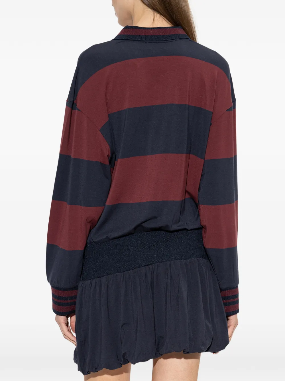 Off-White Gestreepte mini-jurk met logopatch Blauw