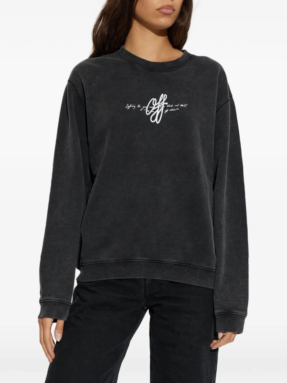 Off-White Sweater met logoprint Zwart
