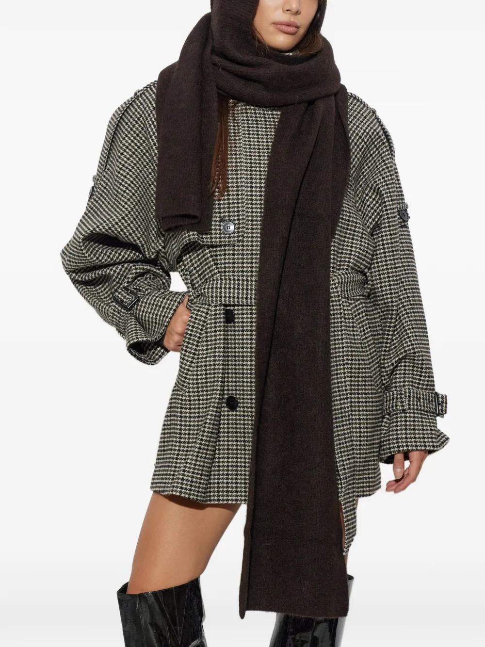 Gestuz Gzalpha hooded scarf - Marrone