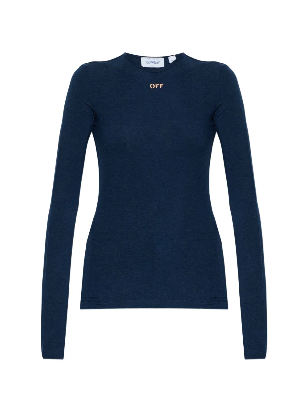 Off-White logo-print long-sleeve top - Blu