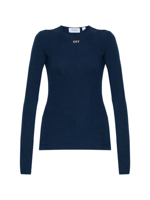 Off-White logo-print long-sleeve top