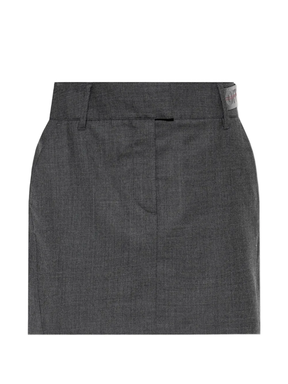 Off-White Industrial logo-patch pleated mini skirt - Grigio