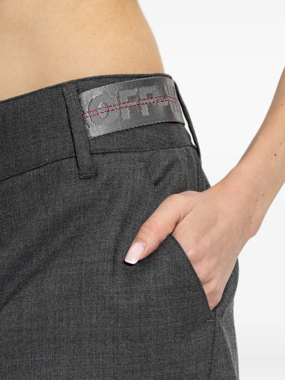 Off-White Mini-plooirok met logopatch Grijs