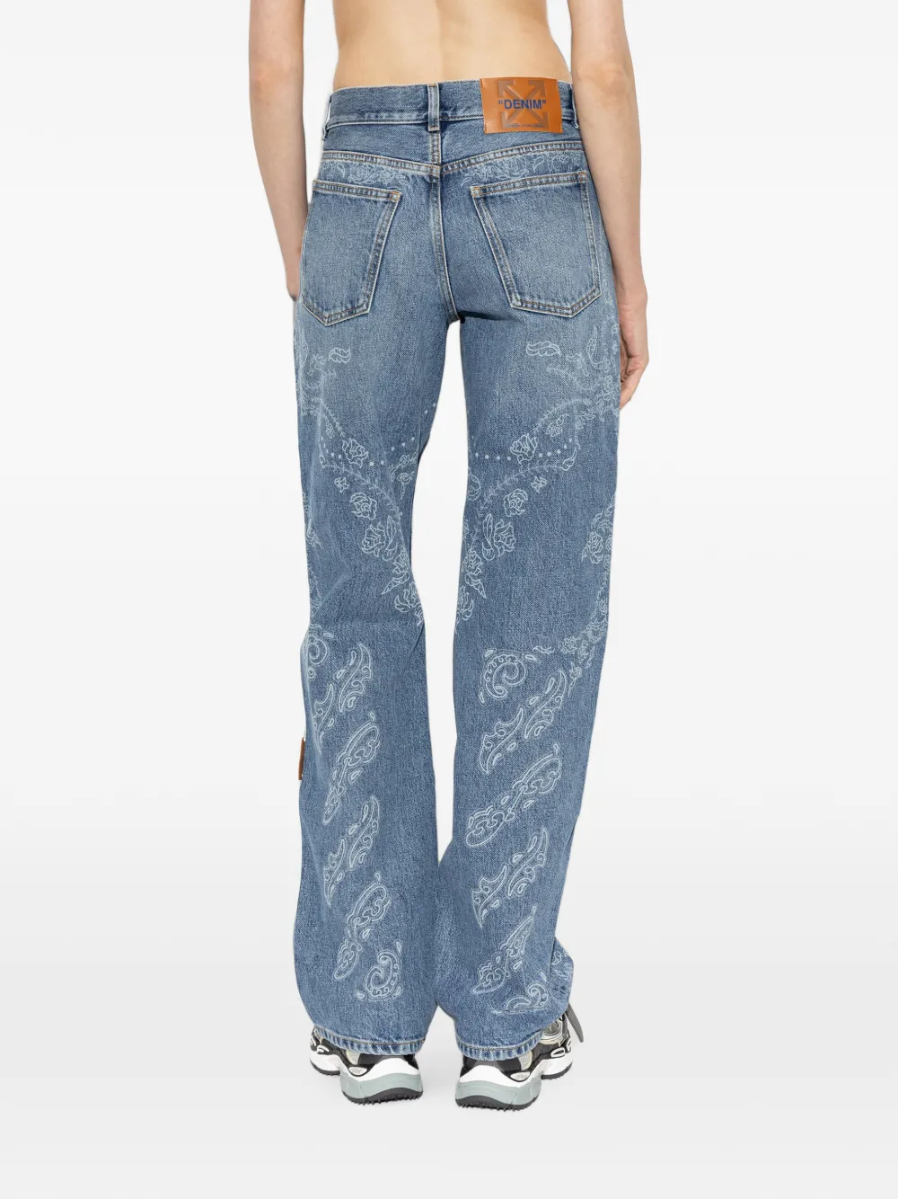 Off-White Jeans met paisley-print Blauw