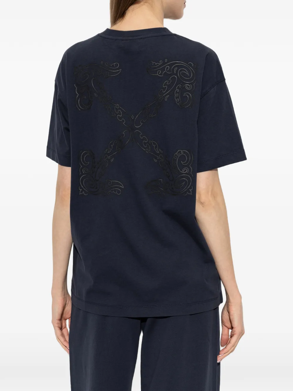 Off-White T-shirt met logoprint Blauw