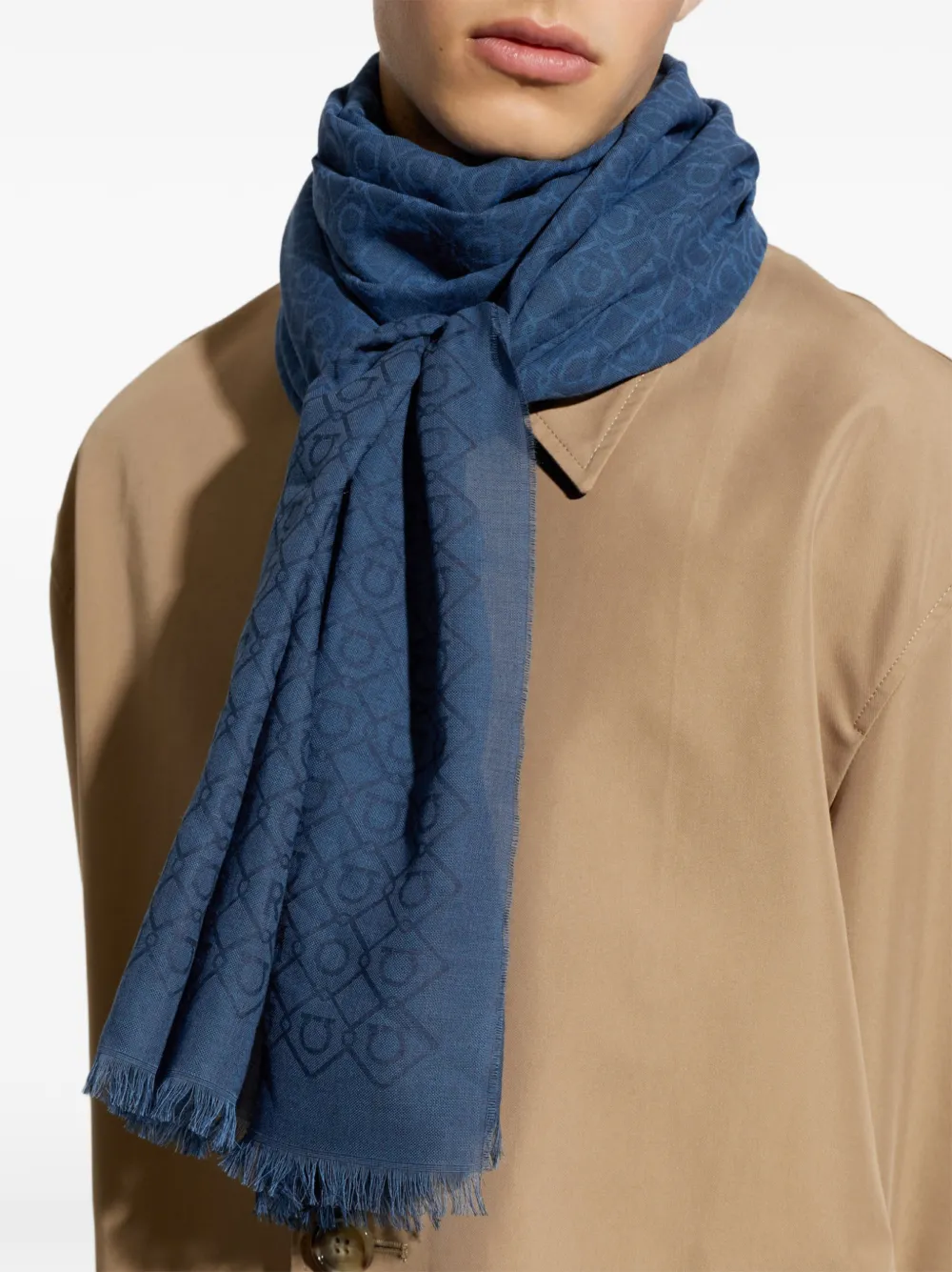 Ferragamo Saal verfraaid met logo Blauw