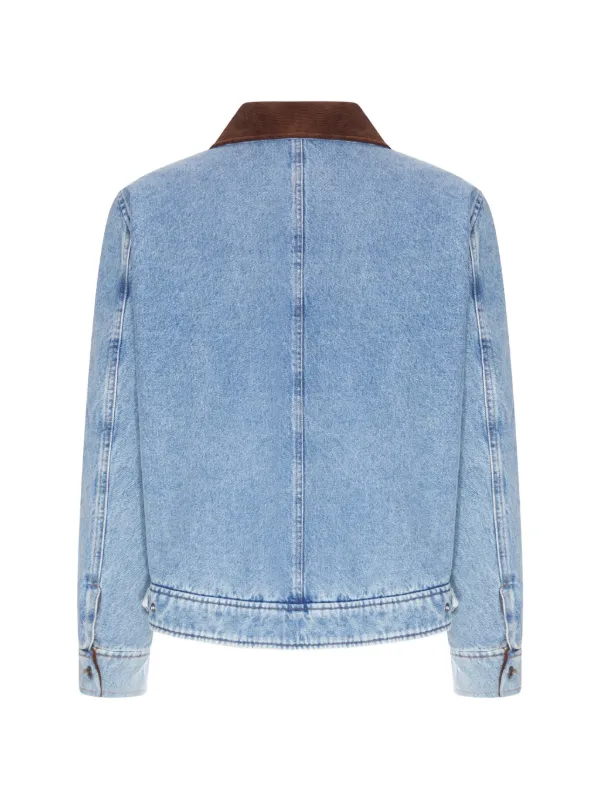 AMI Paris Ami De Coeur Denim Jacket | Blue | FARFETCH