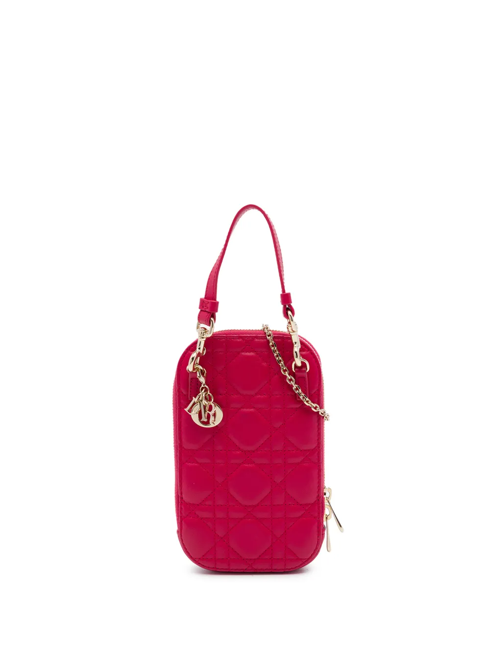 Christian Dior Pre-Owned 2021 Cannage Lady Dior Call In Handyhülle aus Lammleder - Rot