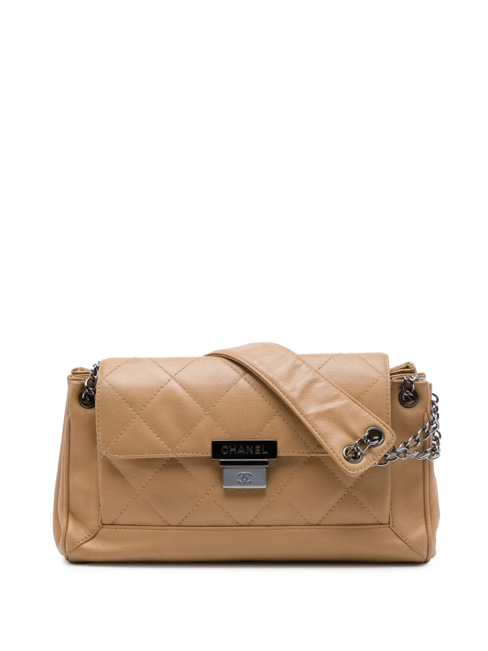 CHANEL Pre-Owned 2003-2004 mini Accordion Flap Schultertasche aus gestepptem Kaviarleder - Braun