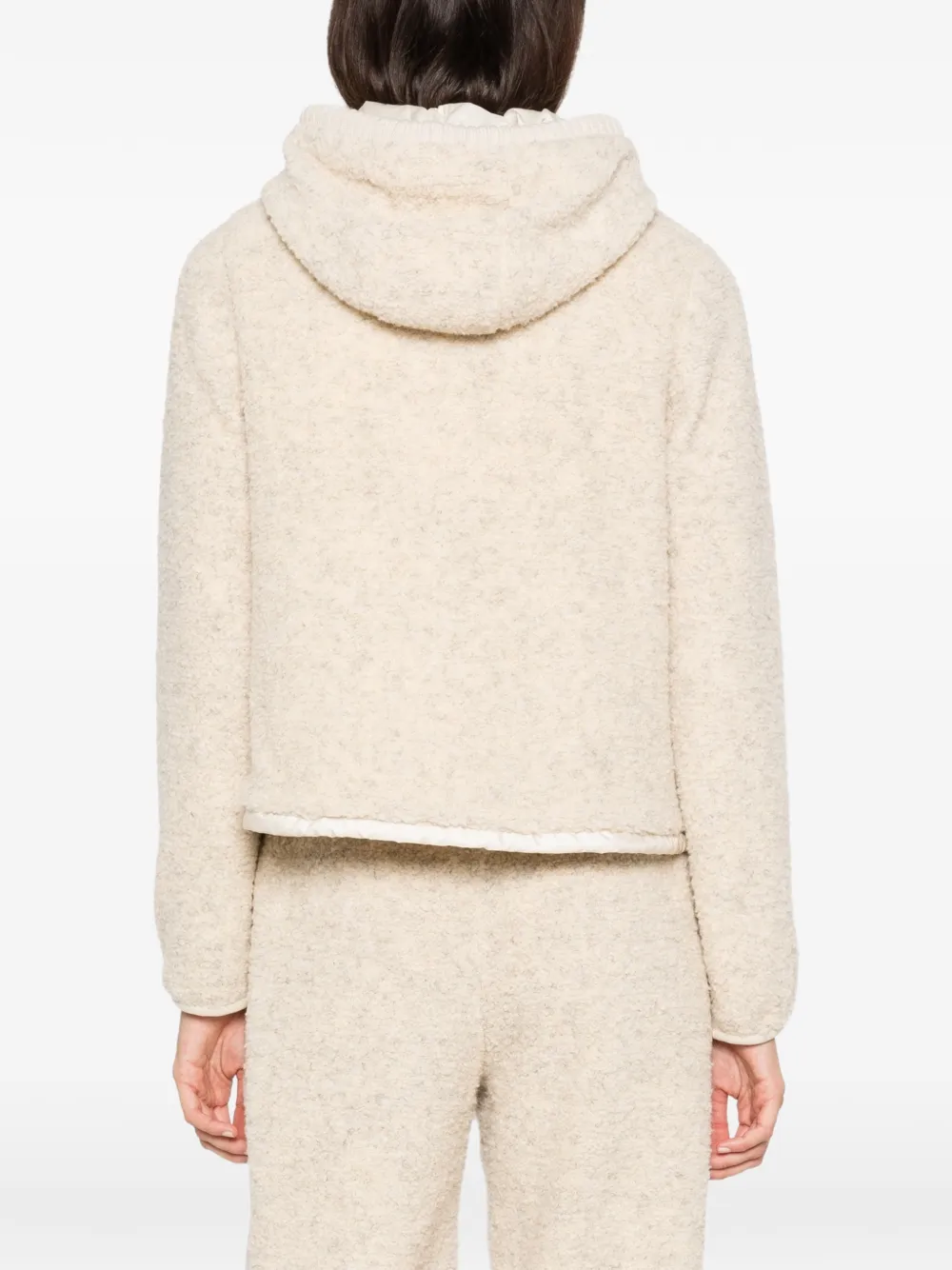 Moncler Gewatteerd donsjack met fleecetextuur Beige
