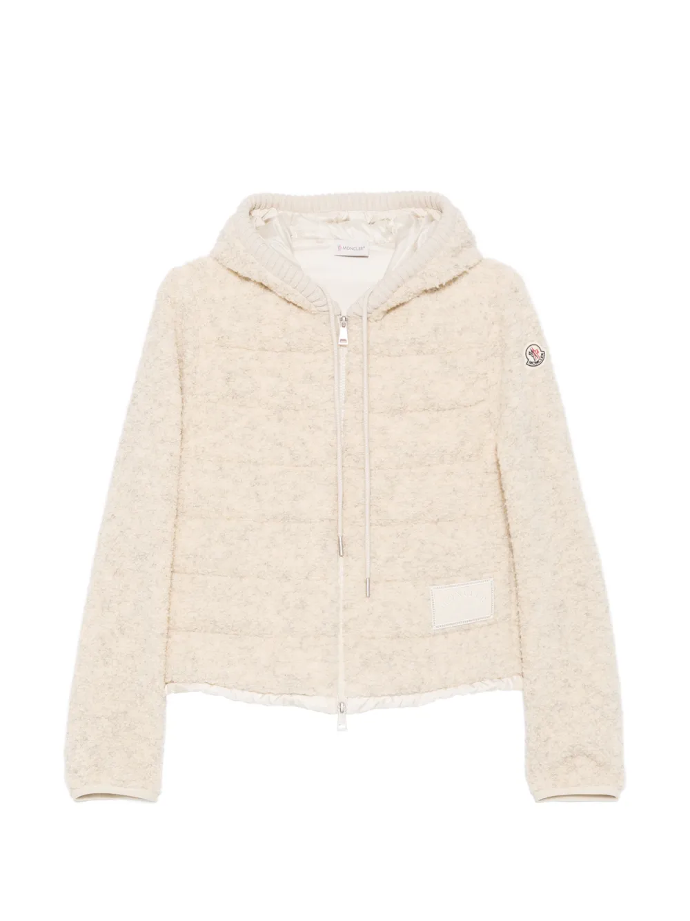 Moncler Gewatteerd donsjack met fleecetextuur Beige