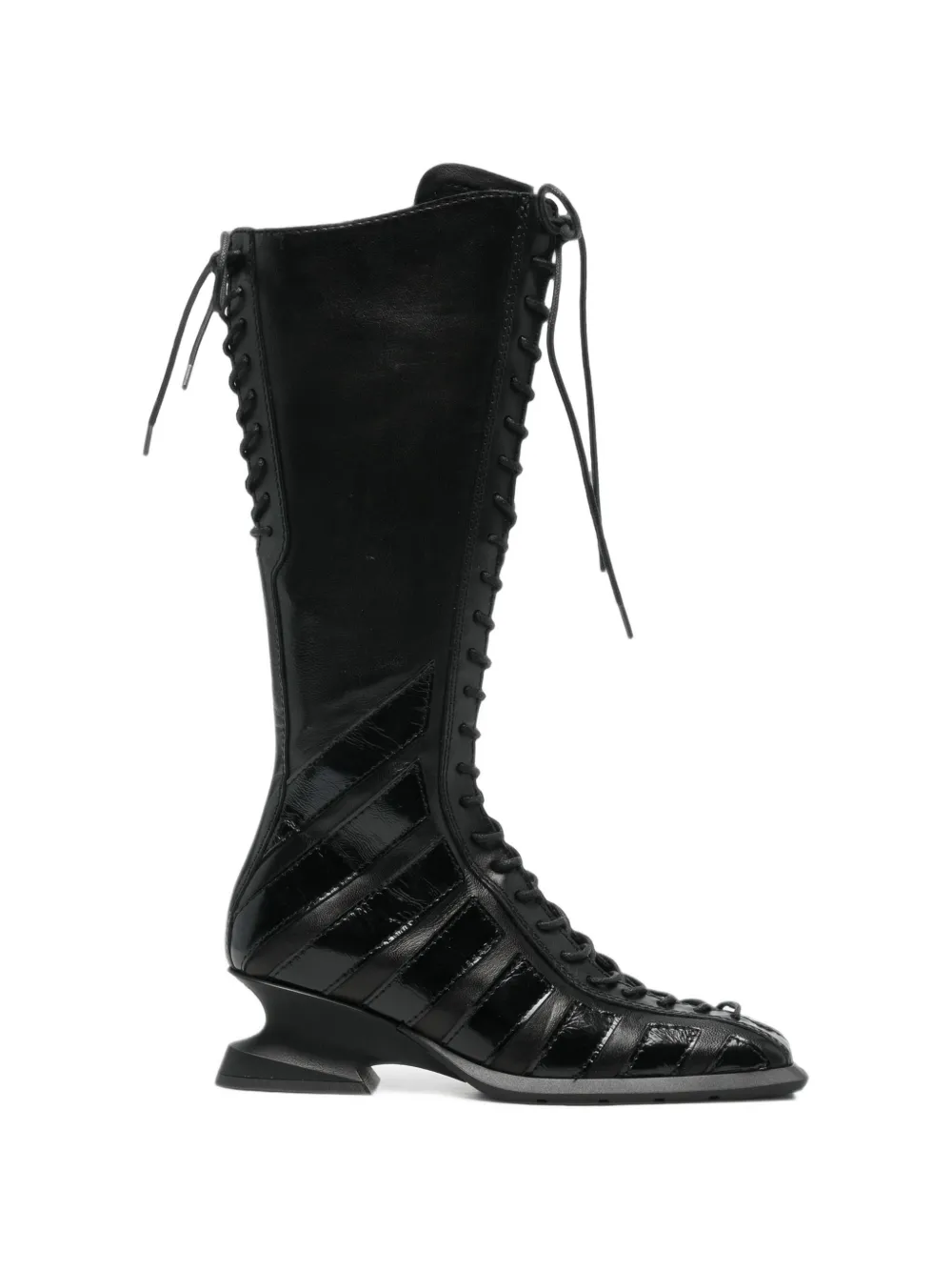 Miista Nelly Lace-up Leather Boots In Multi