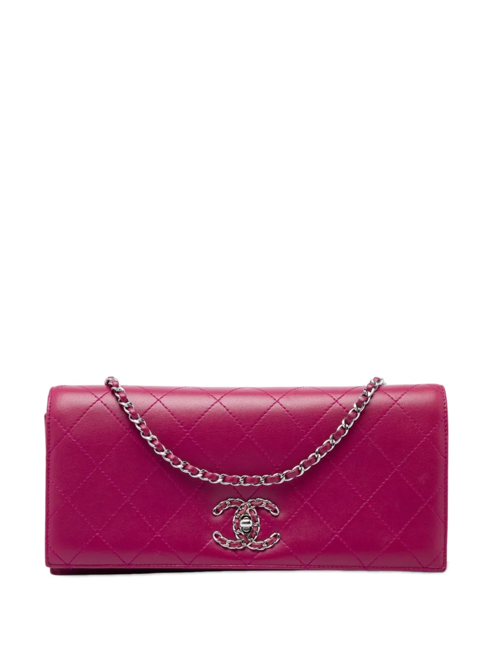 CHANEL Pre-Owned 2018-2019 Quilted Lambskin 19 Clutch on Chain crossbody bag - Rosa
