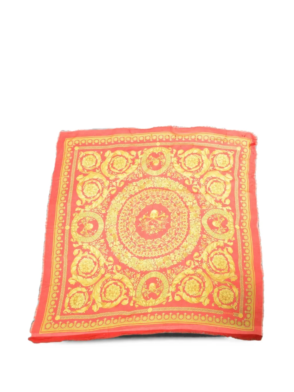 Versace Barocco-print silk scarf - Rosso