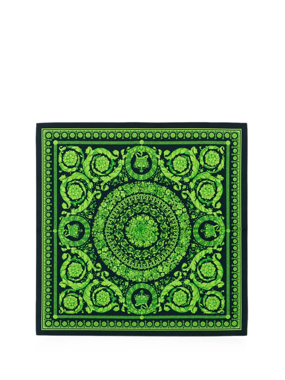 Versace Barocco-print silk scarf - Verde