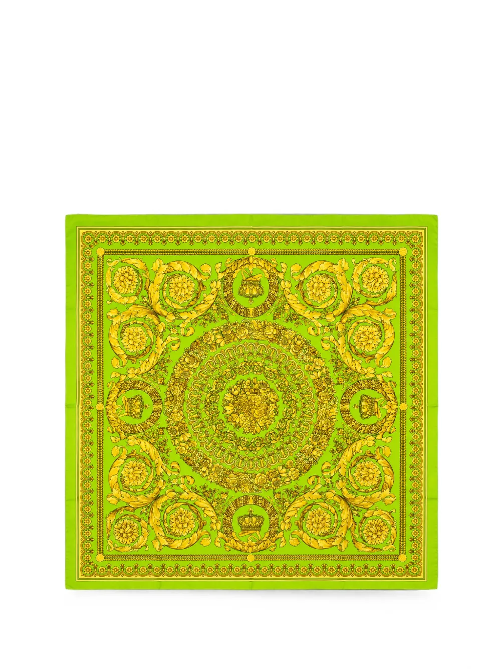 Versace Barocco-print silk scarf - Verde