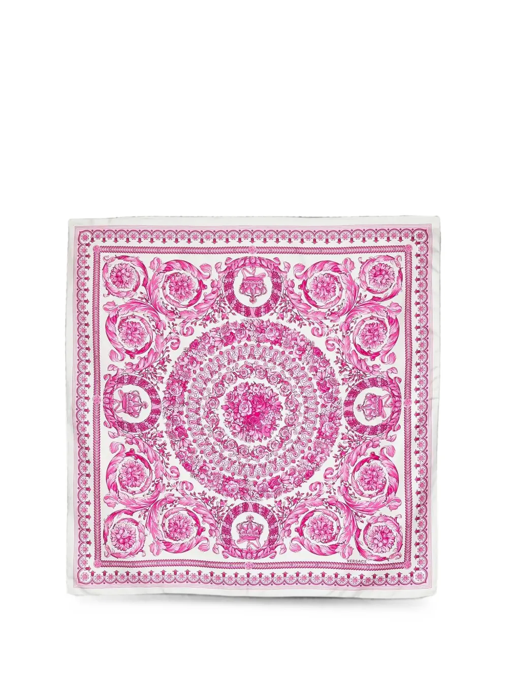 Versace Barocco-print silk scarf - Bianco