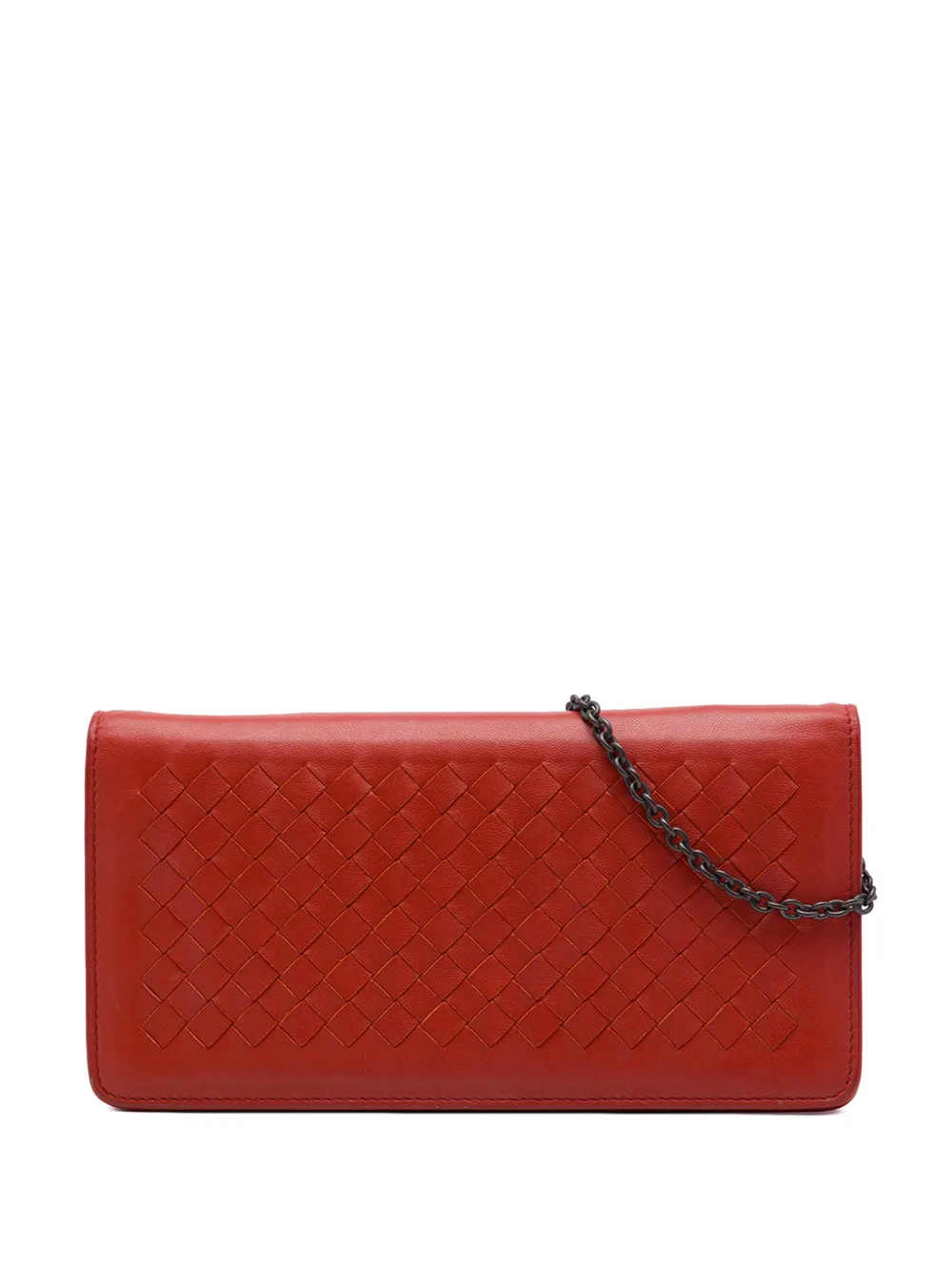 Bottega Veneta Pre-Owned 2012-2026 Nappa Intrecciato Continental Wallet on Chain crossbody bag - Arancione