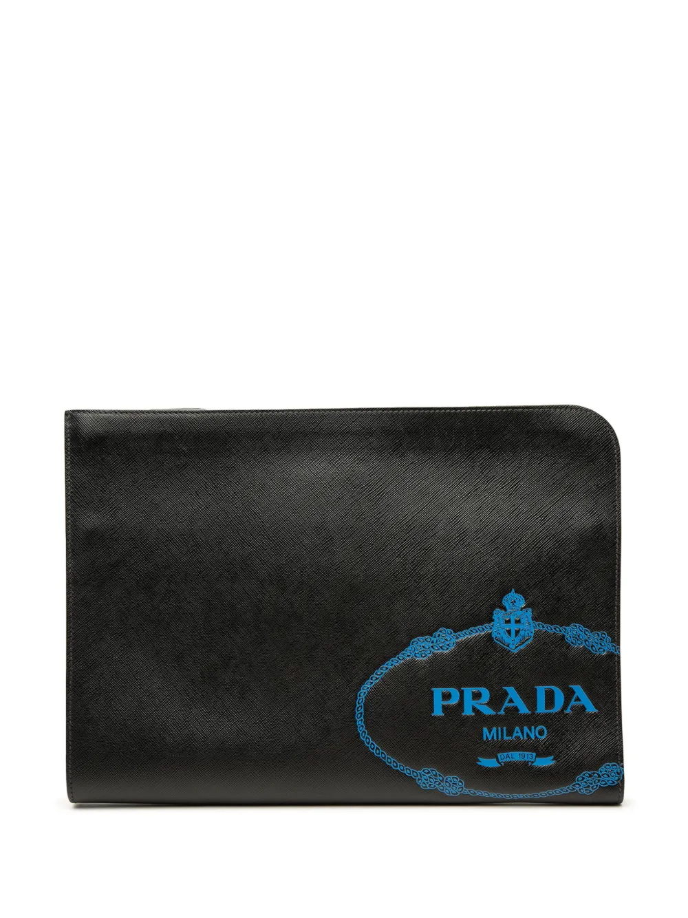 Prada Pre-Owned 2000-2026 Saffiano Logo clutch bag - Nero