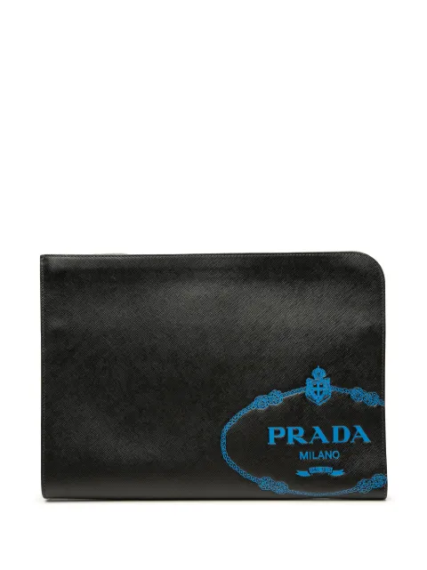 Prada Pre-Owned 2000-2026 Saffiano Logo clutch bag