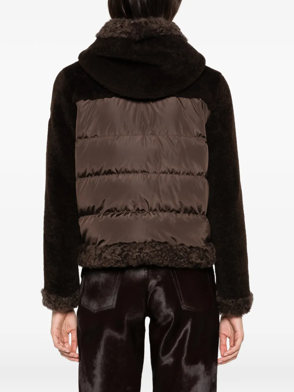 Moncler Jack met lammy afwerking Bruin