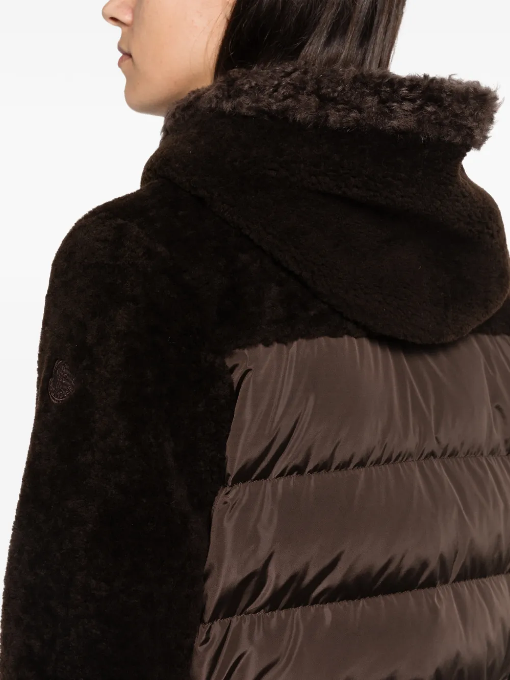 Moncler Jack met lammy afwerking Bruin