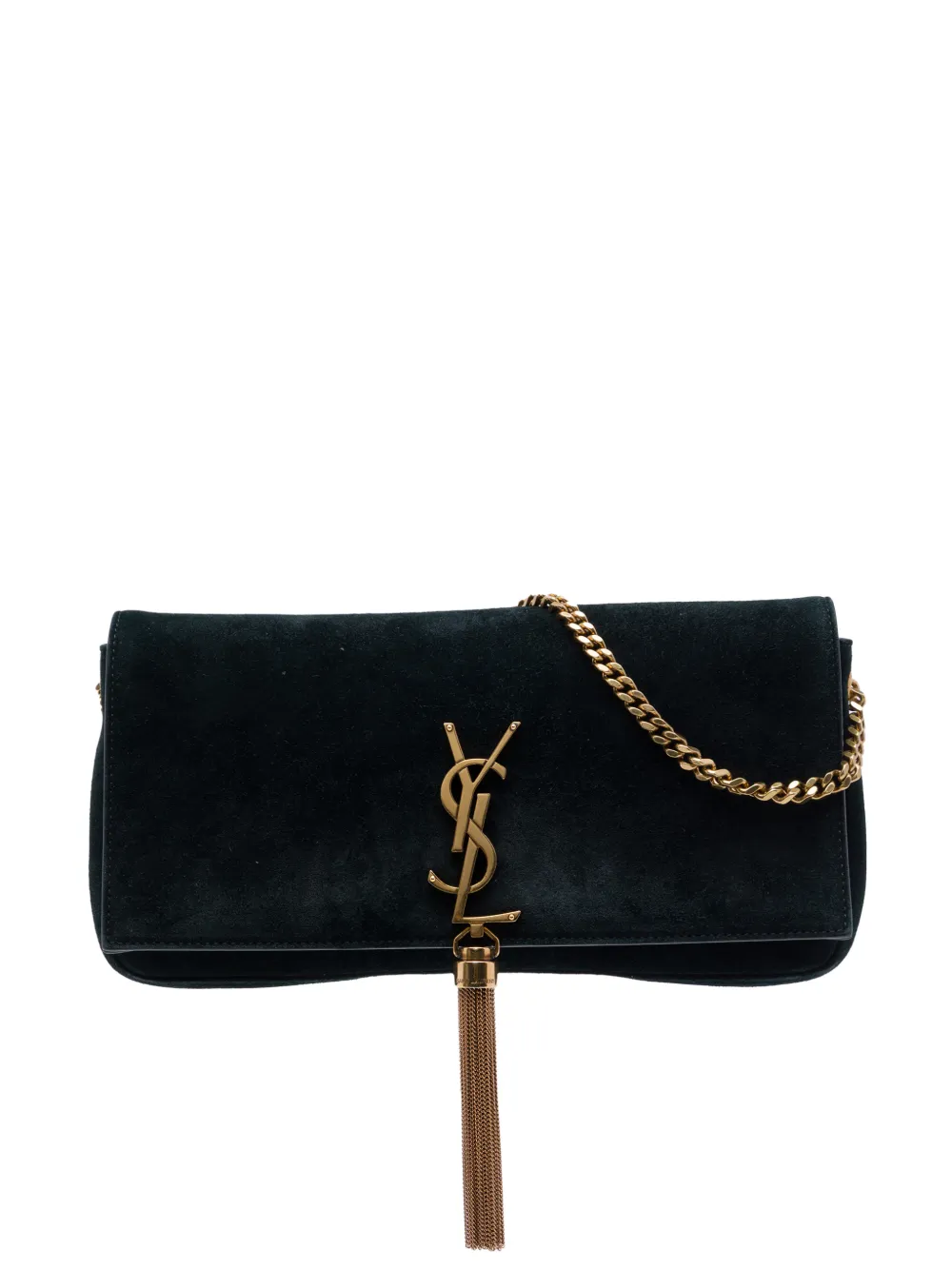 Saint Laurent Pre-Owned sac à main Kate 99 en daim à monogramme et pompon (2020) - Noir