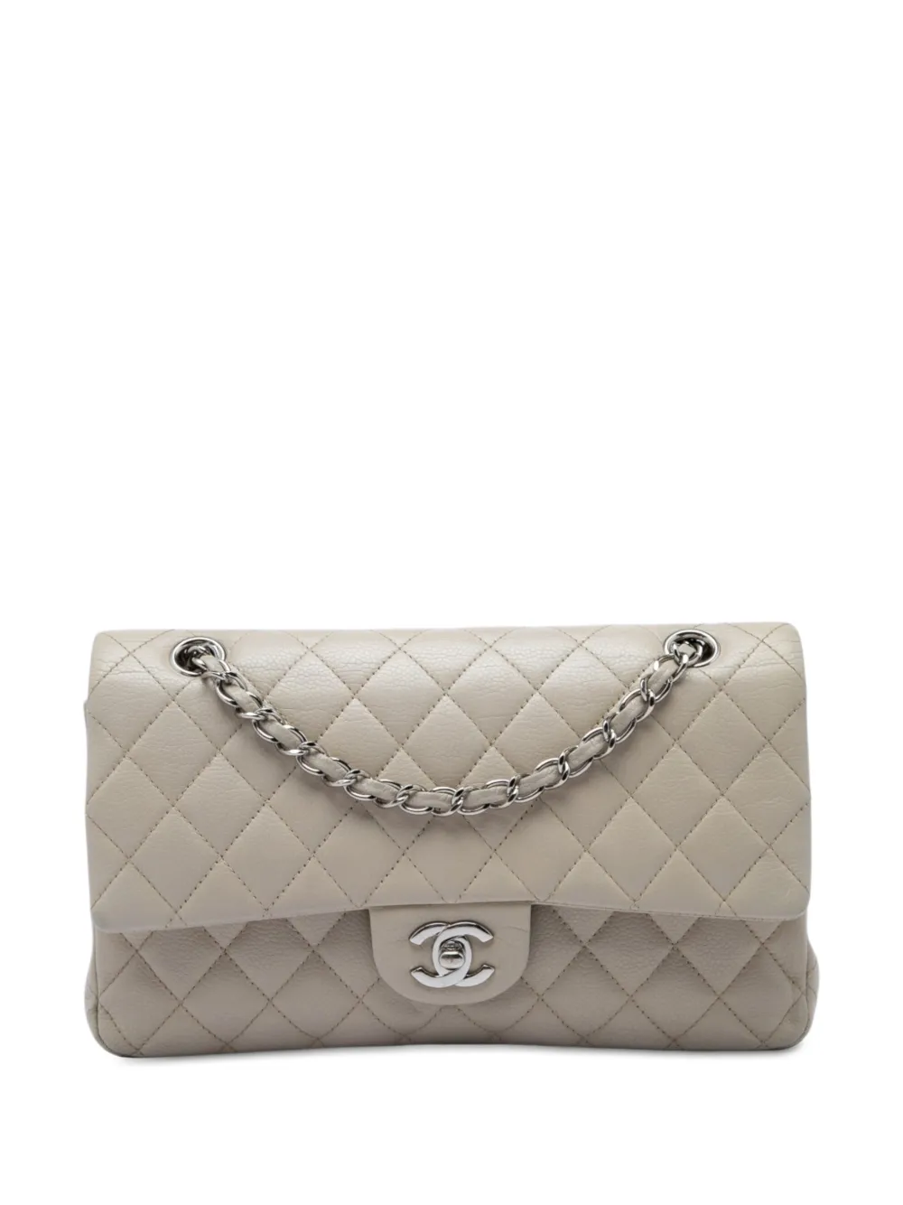 CHANEL Pre-Owned 2009-2010 Medium Classic Caviar Double Flap shoulder bag - Grigio
