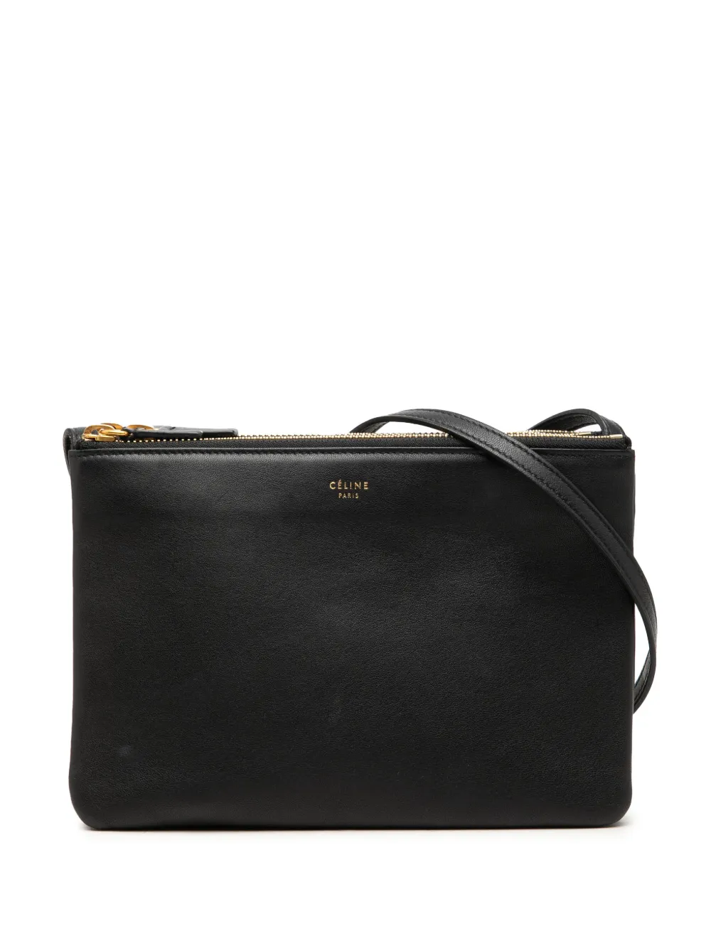 Celine Pre-Owned 2017 Small Lambskin Trio crossbody bag - Nero
