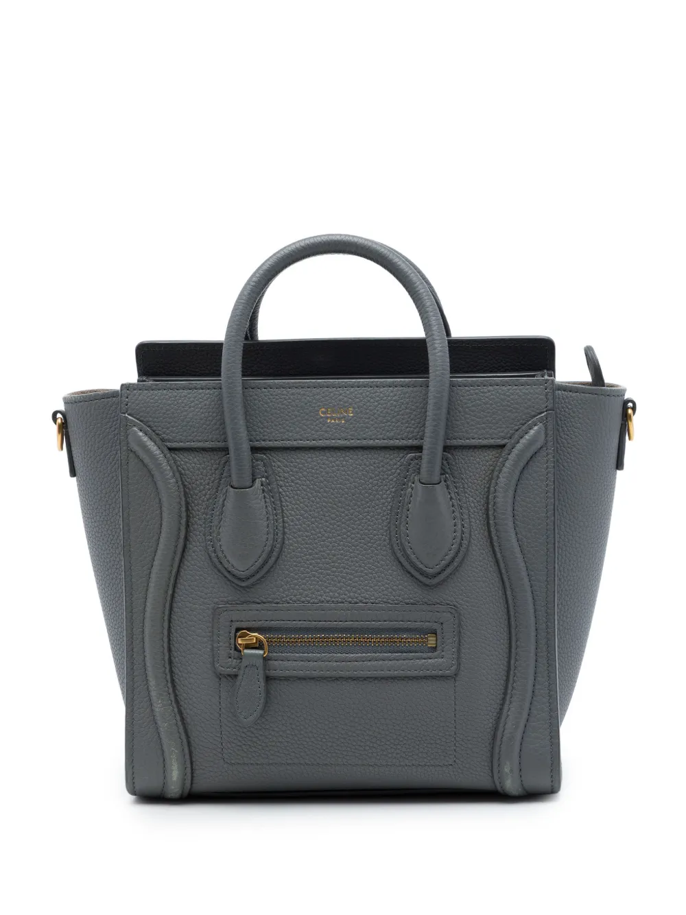 Celine Pre-Owned 2020 Nano Grained Calfskin Luggage Tote satchel - Grigio