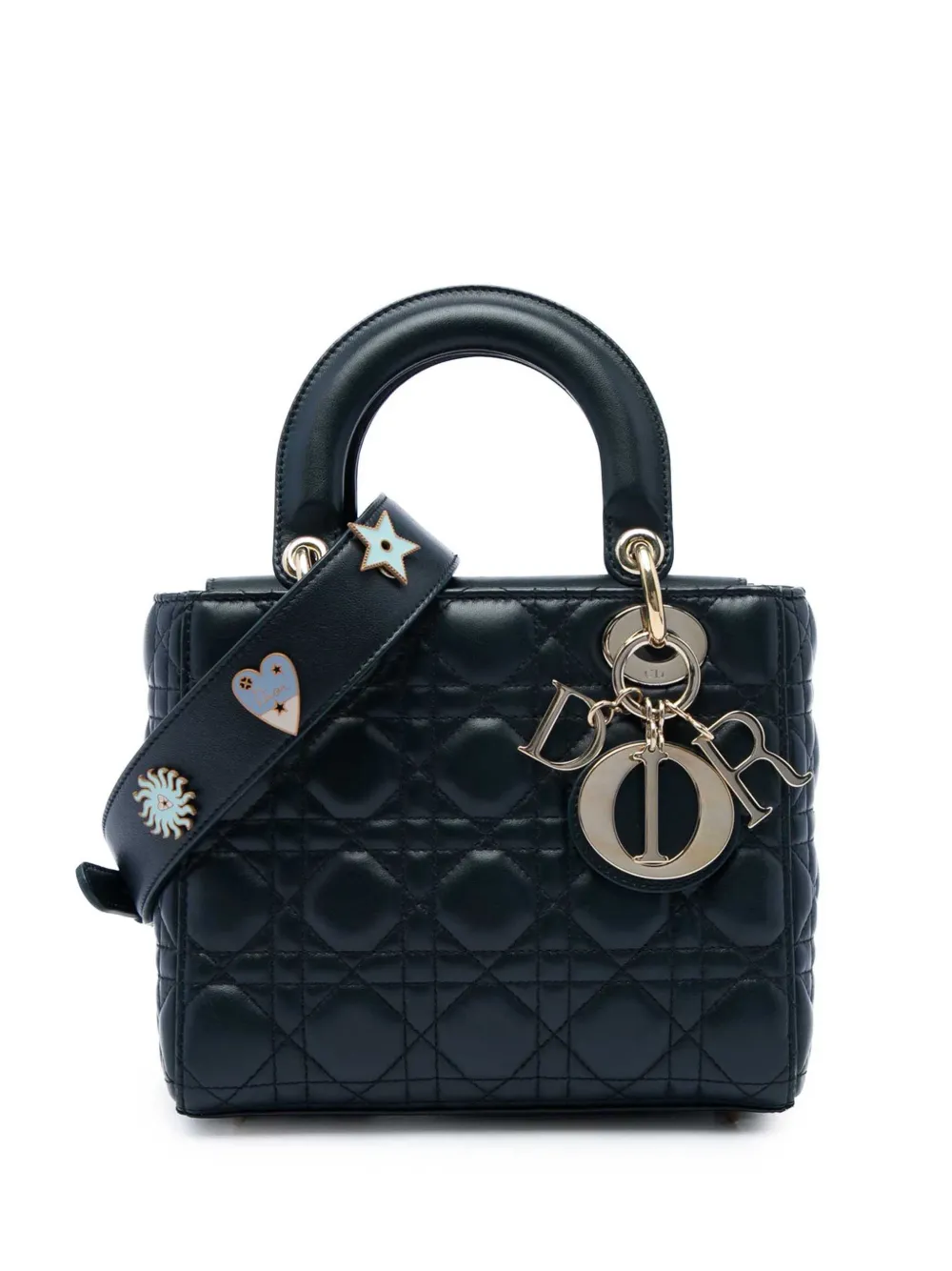 Christian Dior Pre-Owned 2017 Small Lambskin Cannage MyABCDior Lady Dior satchel - Nero