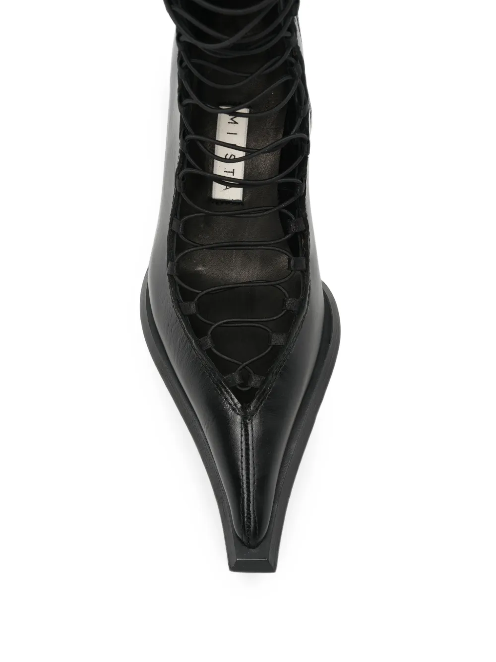Miista Melinda lace-up pointed-toe boots Zwart