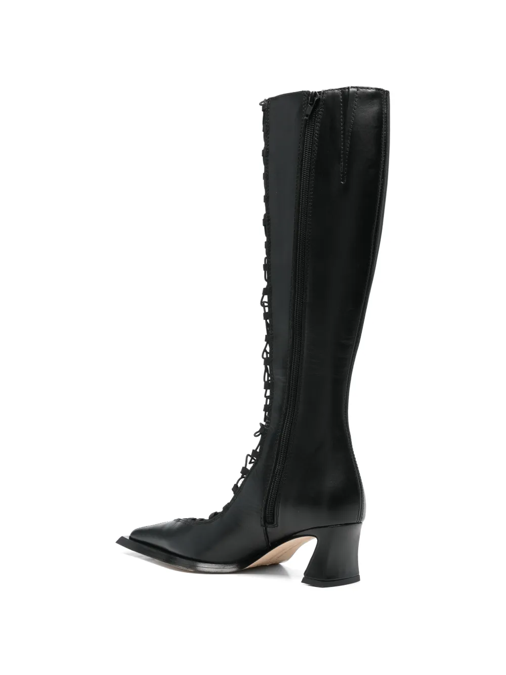 Miista Melinda lace-up pointed-toe boots Zwart