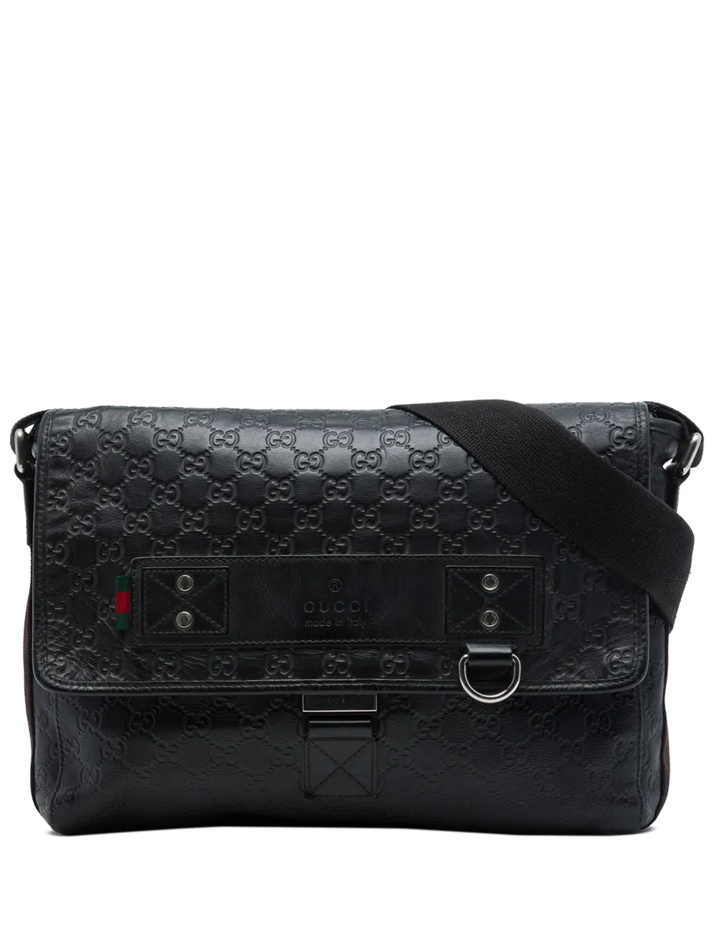 Gucci Pre-Owned 2016-2026 Guccissima Web crossbody bag - Black