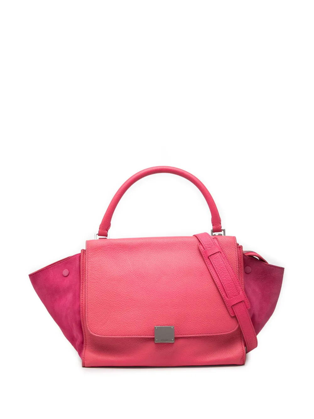 Celine Pre-Owned 1999 Medium Calfskin and Suede Trapeze satchel - Rosa