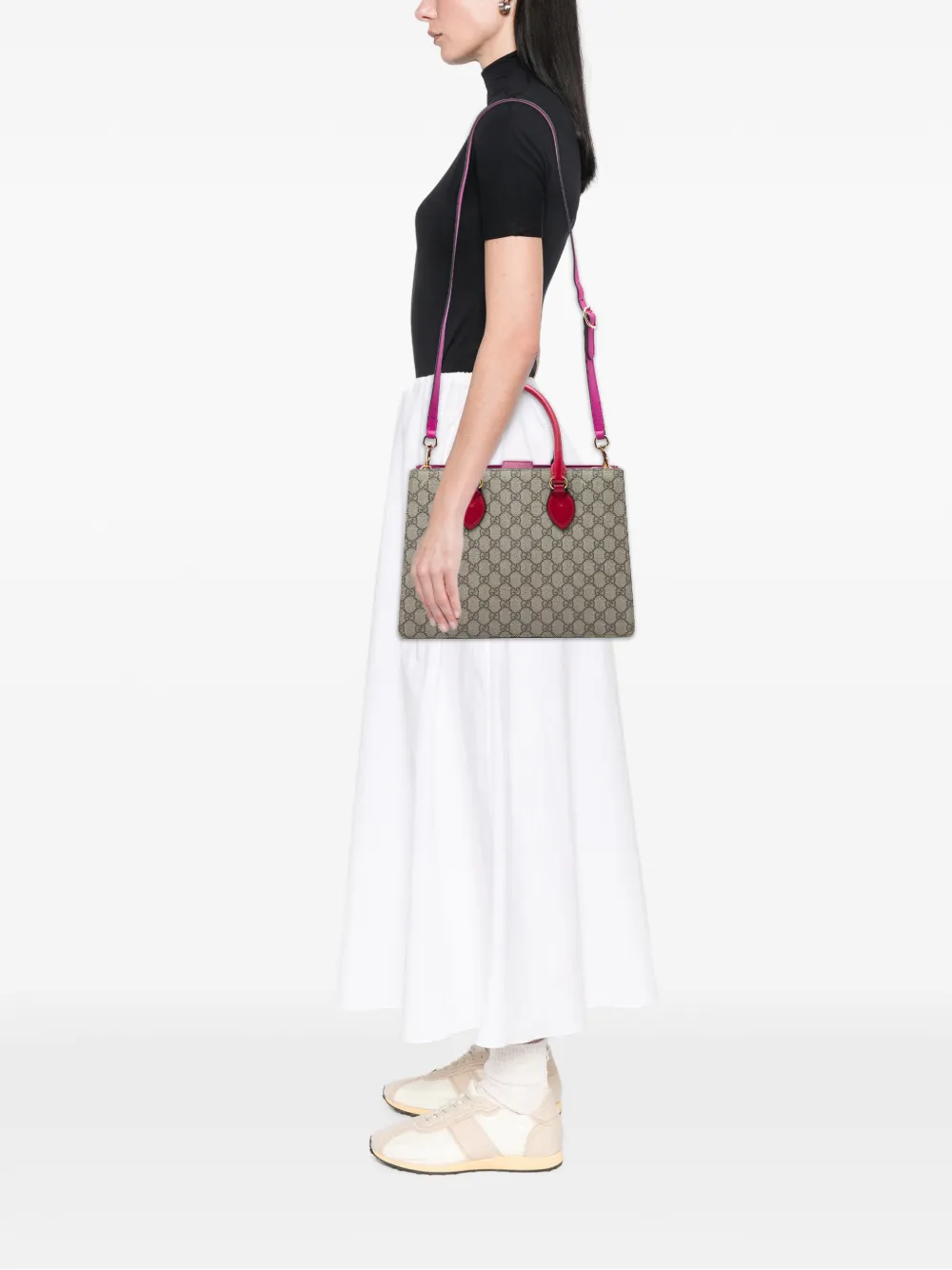 Gucci Pre-Owned 2016-2026 GG Supreme Convertible Top Handle Bag