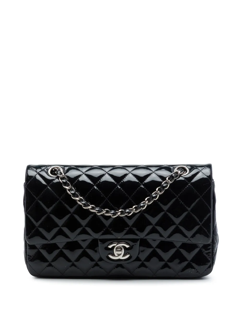 CHANEL Pre-Owned 2014-2015 Medium Classic Patent Double Flap shoulder bag - Nero