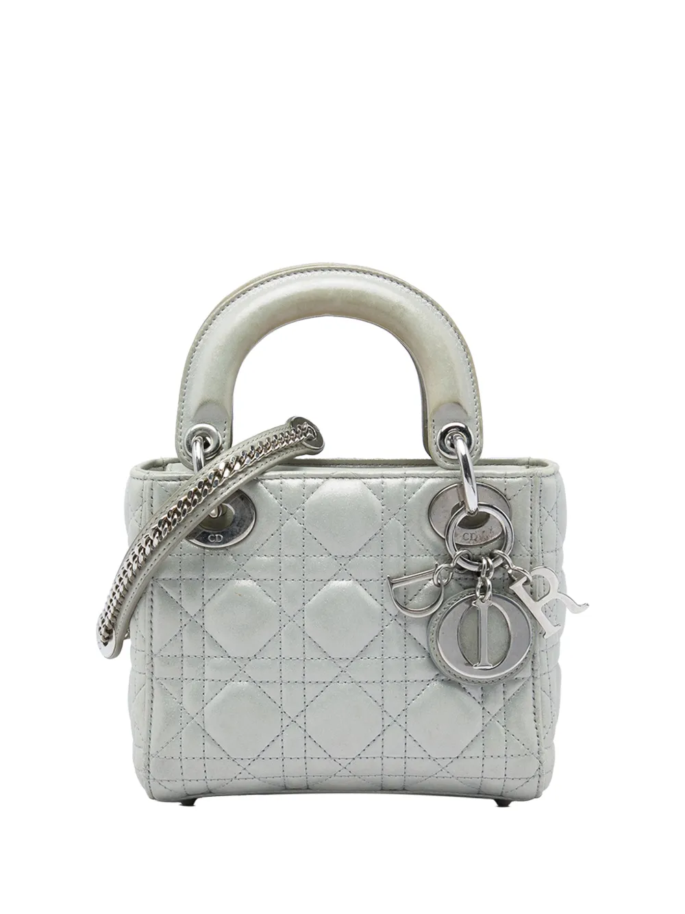 Christian Dior Pre-Owned 2015 mini Cannage Lady Dior Satchel-Tasche - Grau