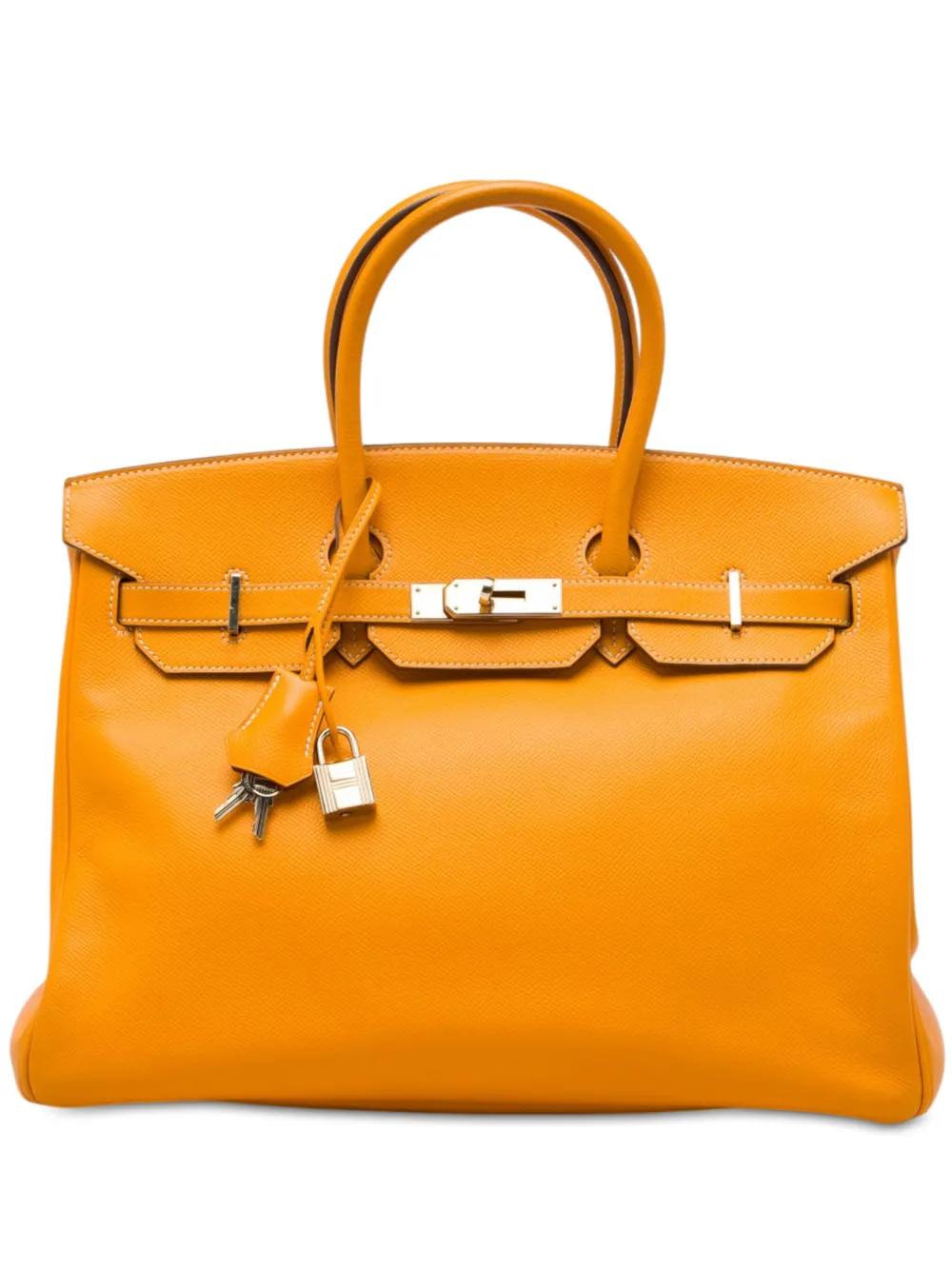 Hermès Pre-Owned 1997-2014 Epsom Candy Birkin Retourne 35 handbag - Giallo