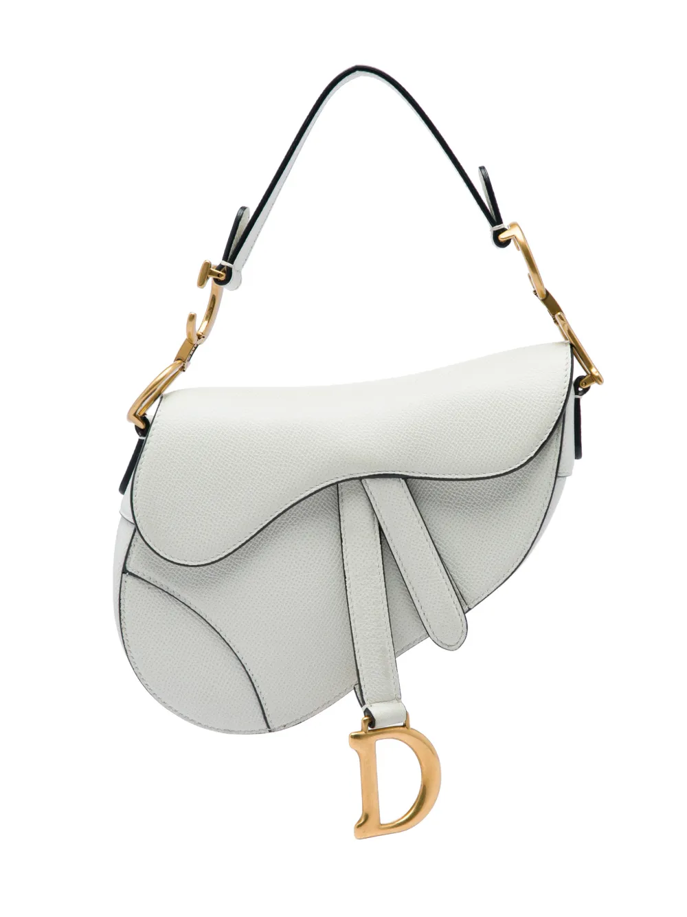 Christian Dior Pre-Owned 2020 Mini Grained Calfskin Saddle Bag satchel - White