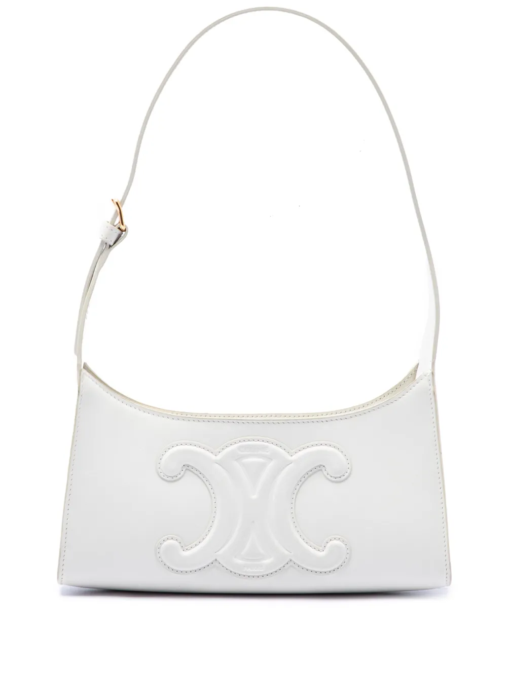 Celine Pre-Owned 2021 Smooth Calfskin Cuir Triomphe shoulder bag - Bianco
