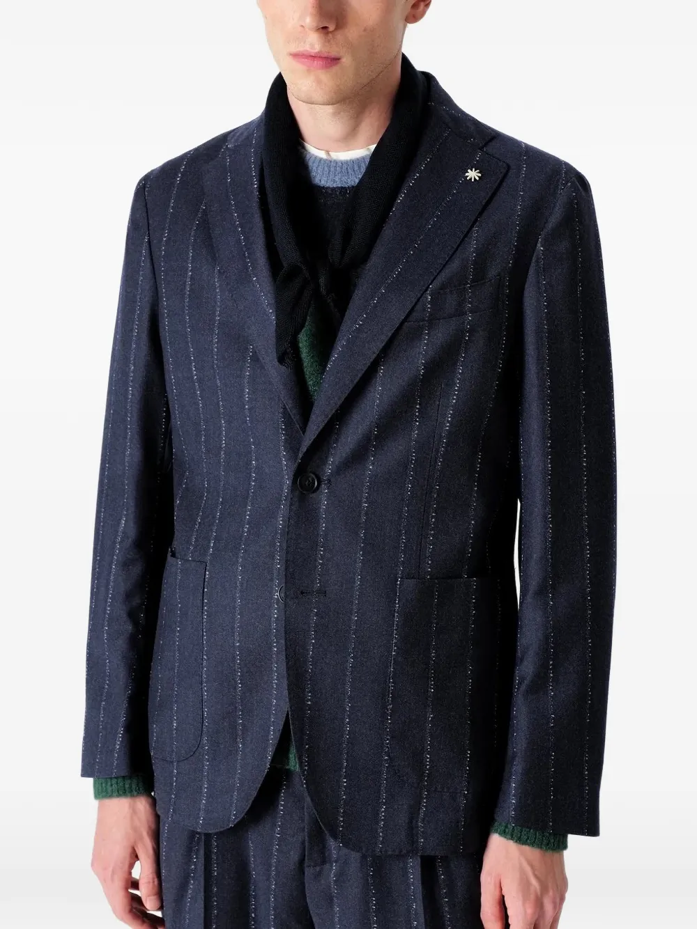 Manuel Ritz Pak met enkele rij knopen Blauw