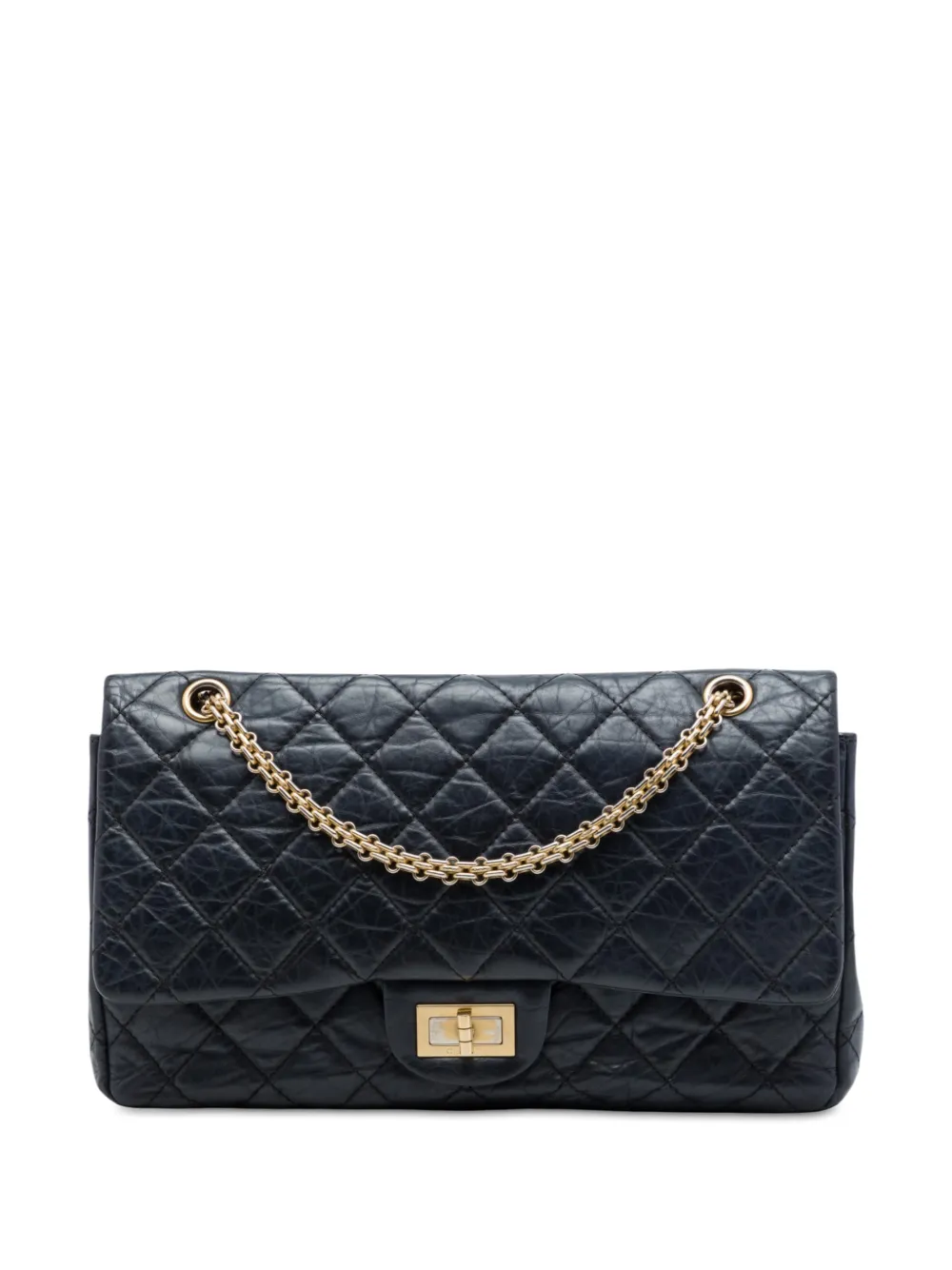CHANEL Pre-Owned 2011 Quilted Aged Calfskin Reissue 2.55 Double Flap 227 shoulder bag - Nero