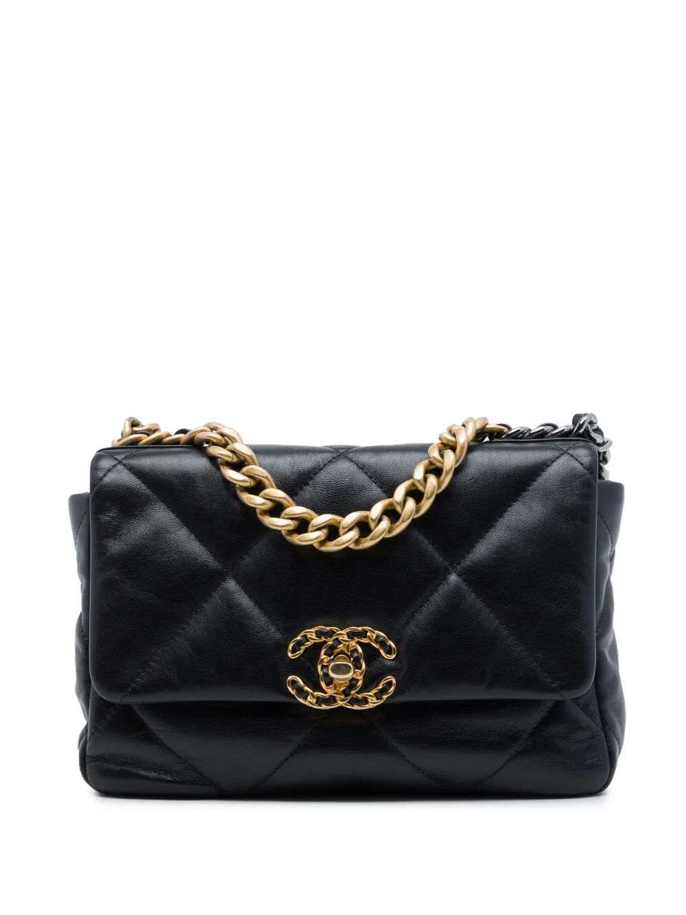 CHANEL Pre-Owned 2020 Medium Lambskin 19 Flap satchel - Nero