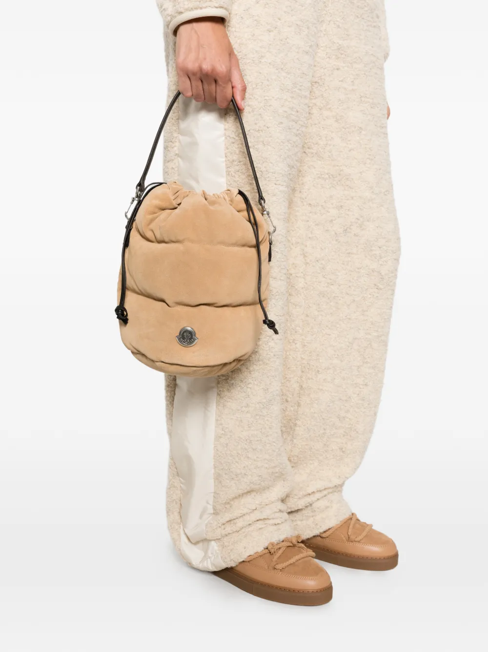 Moncler Caradoc gewatteerde bucket-tas Beige